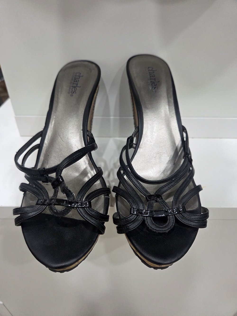 Charlies by Charlies David Black Strappy Slide Sandals